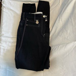 Prikeur Black Breeches with White Stitches